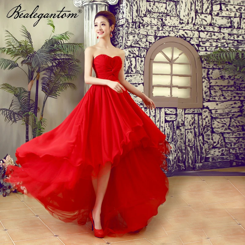 

Bealegantom Red Prom Dresses 2021 A Line Long Formal Evening Bridesmaid Party Gown Longo Robes De Soiree PD1303