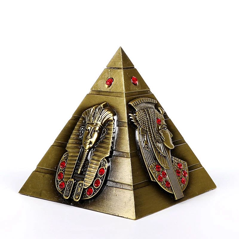 High-quality Egyptian Pyramids World Famous Landmark Metal Model Decor Crafts Tourism Souvenirs Collection Holiday Gifts