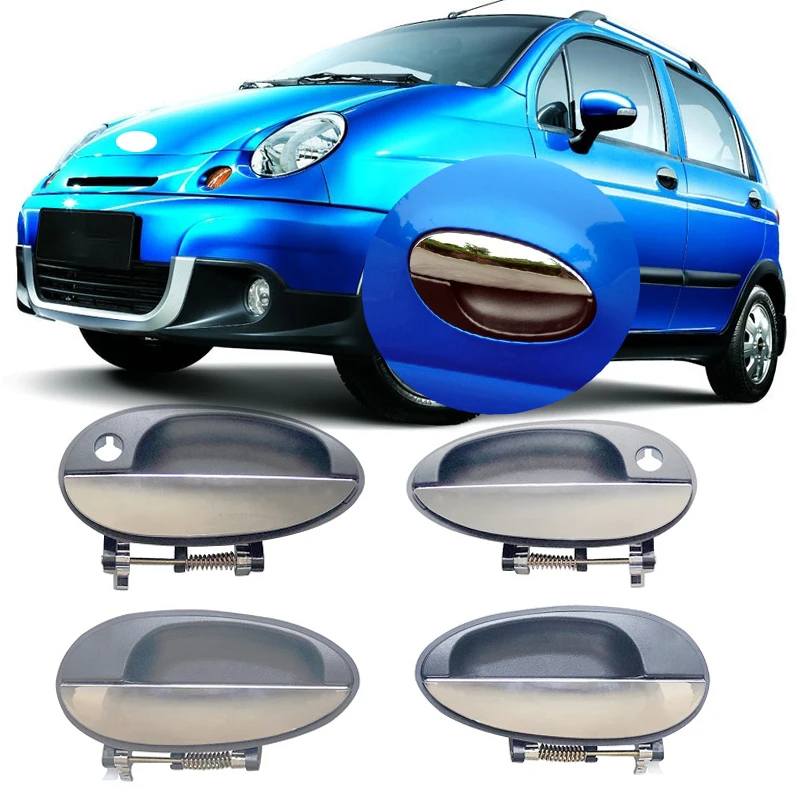 Roavia For Chevrolet Spark 04-10 Car Outer Door Pull Handle Door Opening Handle Chrome Door Outside Handle Buckle Doorknob