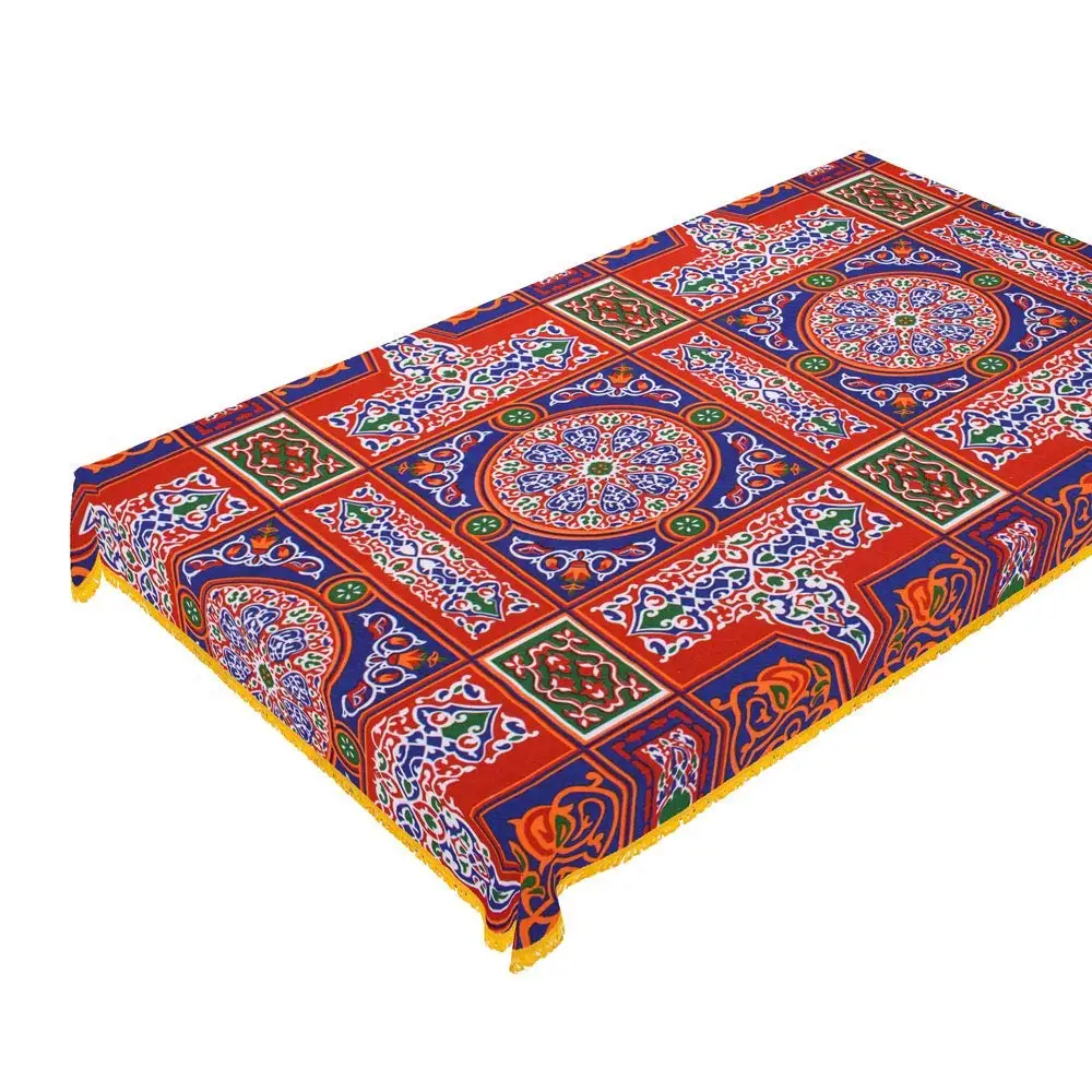 Egyptian Ramadan Decorations Colorful Red Printed Tablecloth Cover