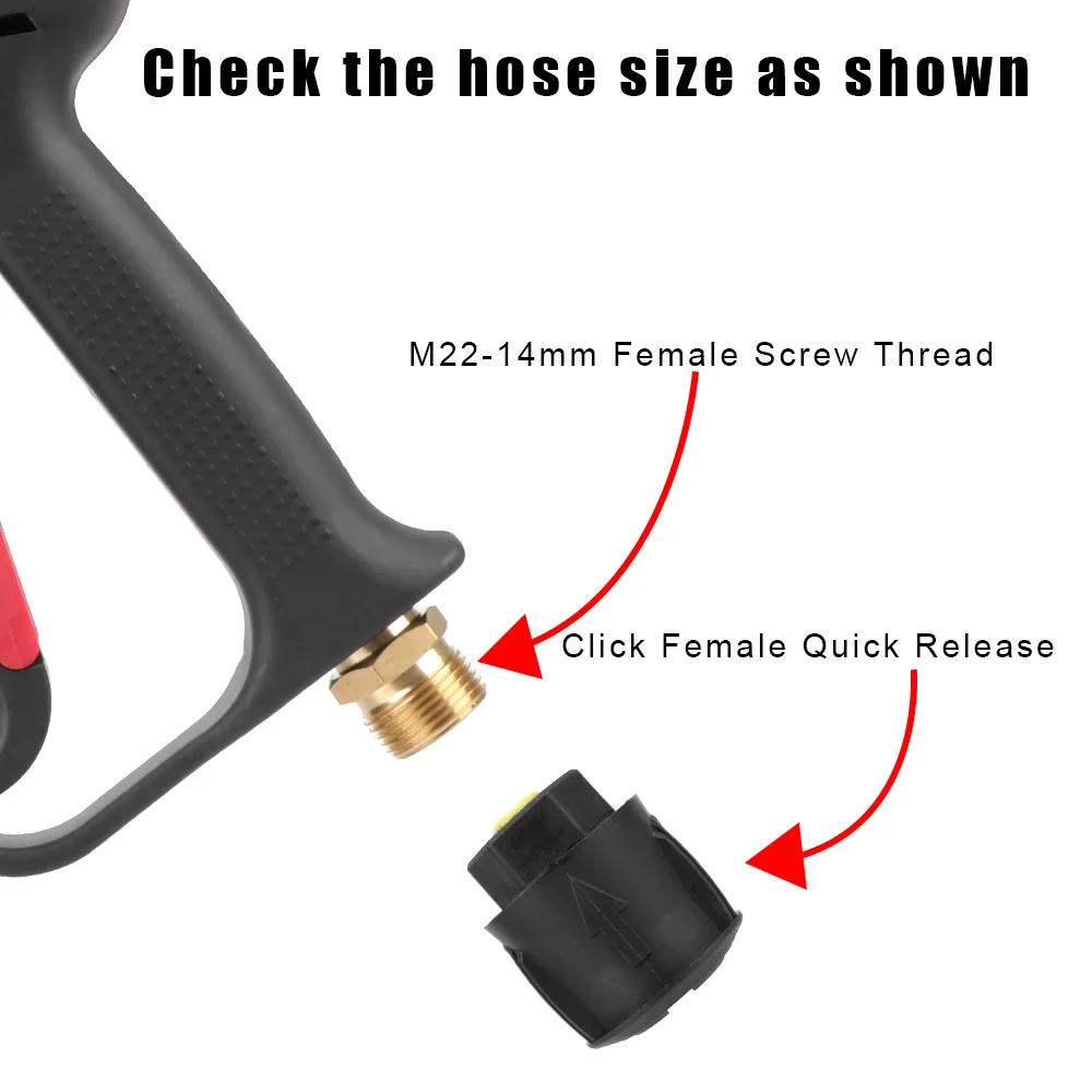 M22 14MM for Car Cleaning Cleaning Water Gun 4000PSI with 5 Quick Connect High Pressure For Karcher/Nilfisk Color Nozzle Kit