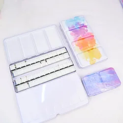 Boîte de rangement pour peinture à l'aquarelle, bac à peinture en fer, bac à peinture avec demi-casseroles complètes pour aquarelle/huile/acrylique, 48