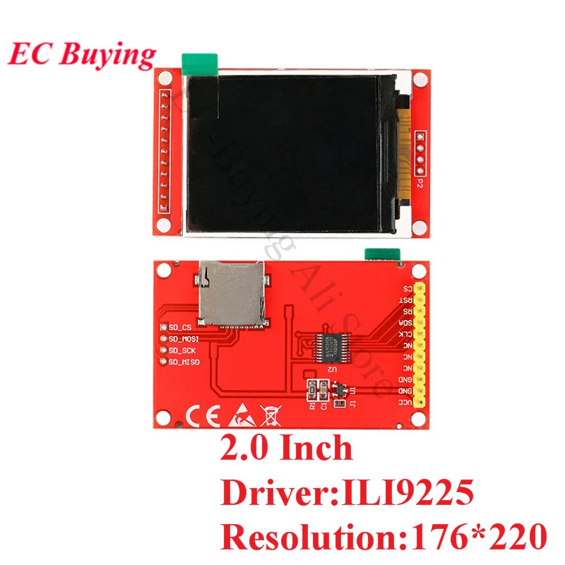 وحدة عرض LCD ملونة TFT مقاس 1.44/1.8/2.0/2.2/2.4/2.8 بوصة ST7735 ILI9225 ILI9341 واجهة SPI 128*128 240*320