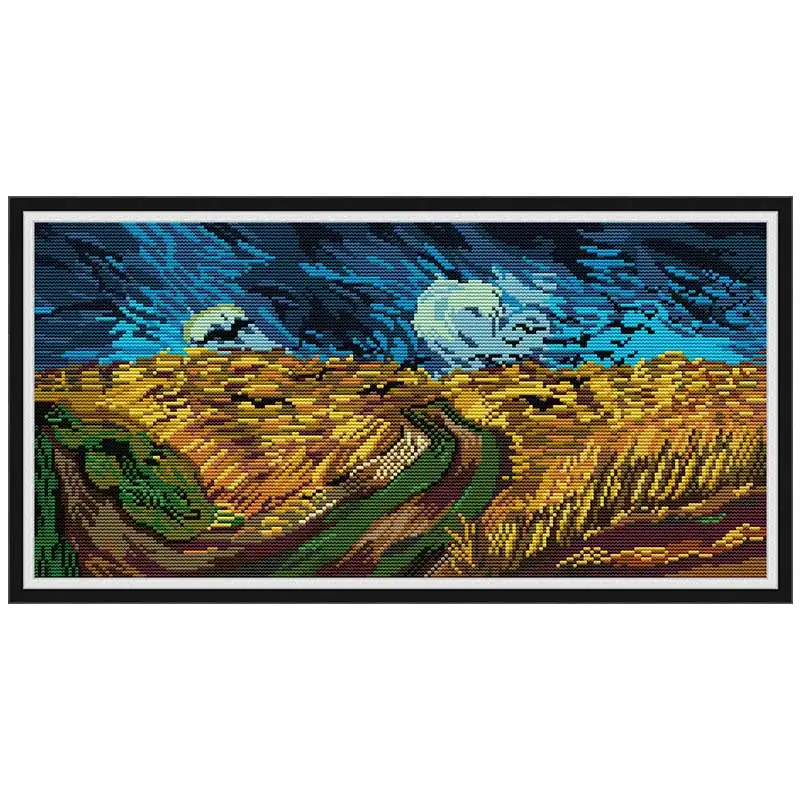 Wzory serii Van Gogh liczone 11CT 14CT drukowane zestaw do haftu krzyżykowego ręcznie chiński DMC zestaw do szycia haft robótki