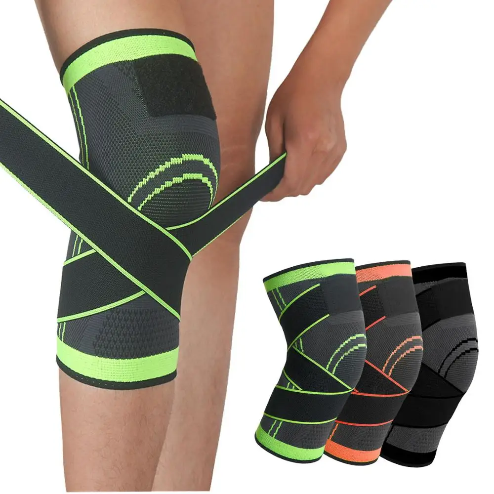 

Kneepad With Bandage Pressurized Knee Protector Arthritis Physiotherapy Basketball Brace Support For Leg Warmers Joint Jogging