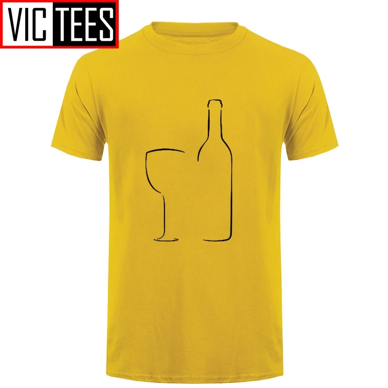 Men Summer Wine Glass And Bottle T Shirt Fashion O-neck Cotton T-Shirt Clothing Tops