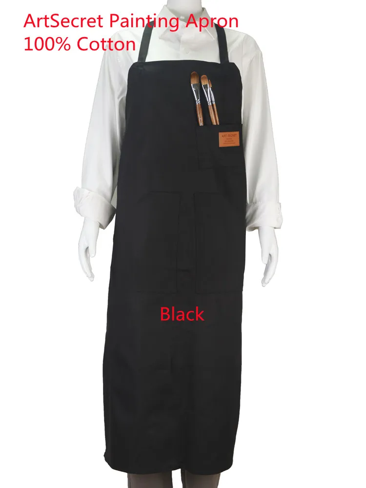 Artsecret Canvas Unisex Apron 100% Cotton For Artist Painter Students Teacher Painting Kitchen Cooking Restaurant Dine Baking