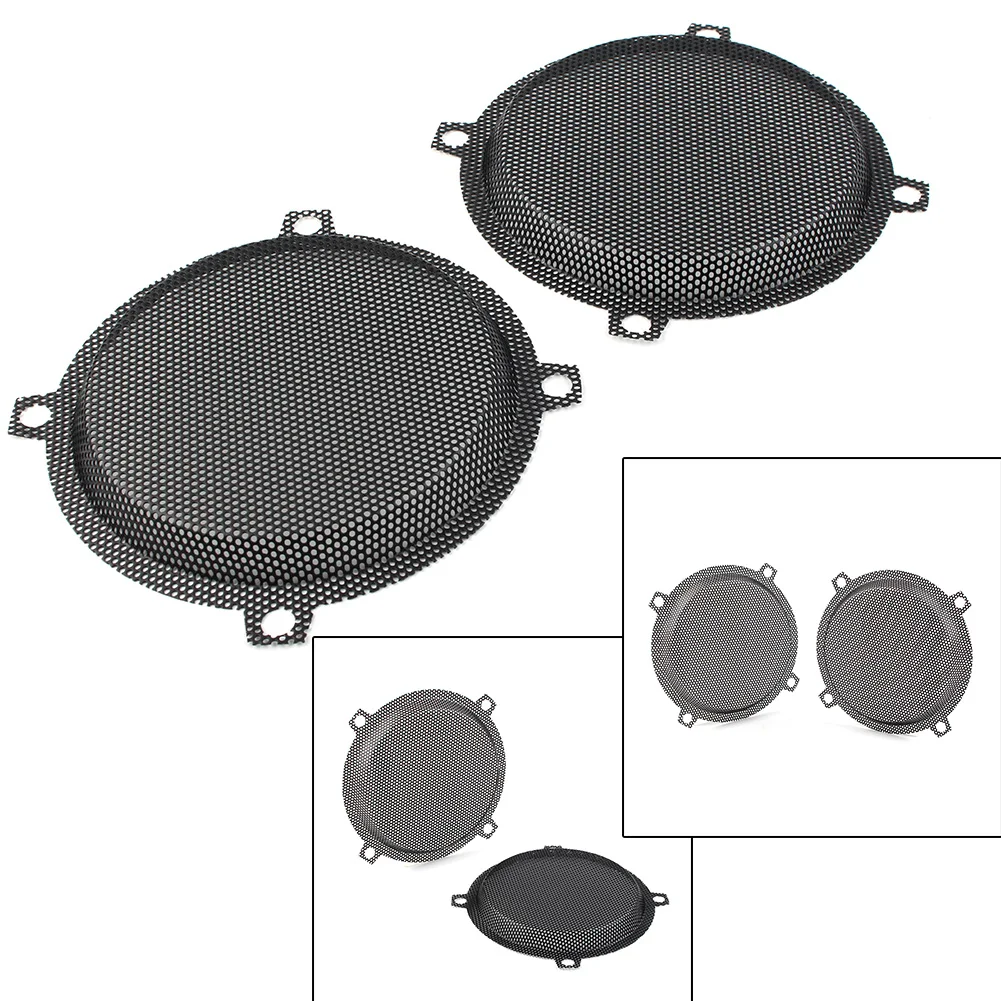 2Pcs Motorbike Wired Punched Steel Mesh Speaker Grilles Cover for Harley Davidson Electra Glide 5.25