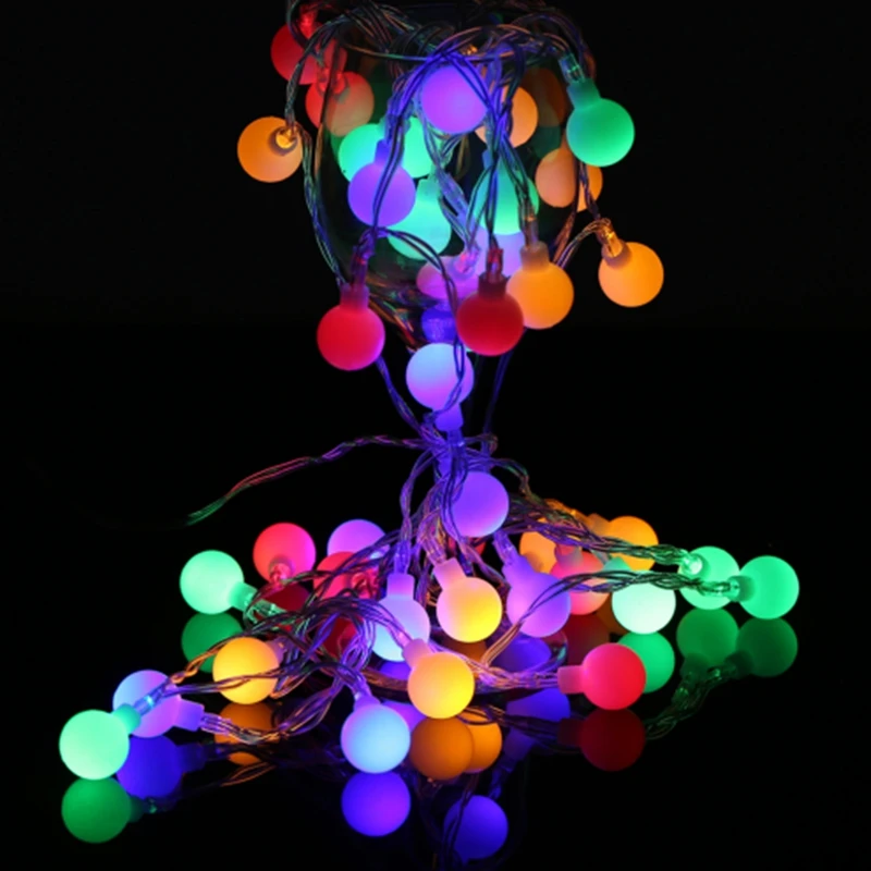 LED Ball Fairy String lights 2m 3m 4m 5m 10m 20m Battery Operated Wedding Christmas Outdoor Garland waterproof Decoration lamps