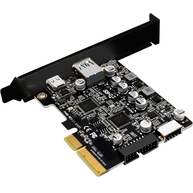 

R9JA PCI-E to USB3.2 Type-E Front Panel Internal Expansion Card 10G PCI Express X4 X8