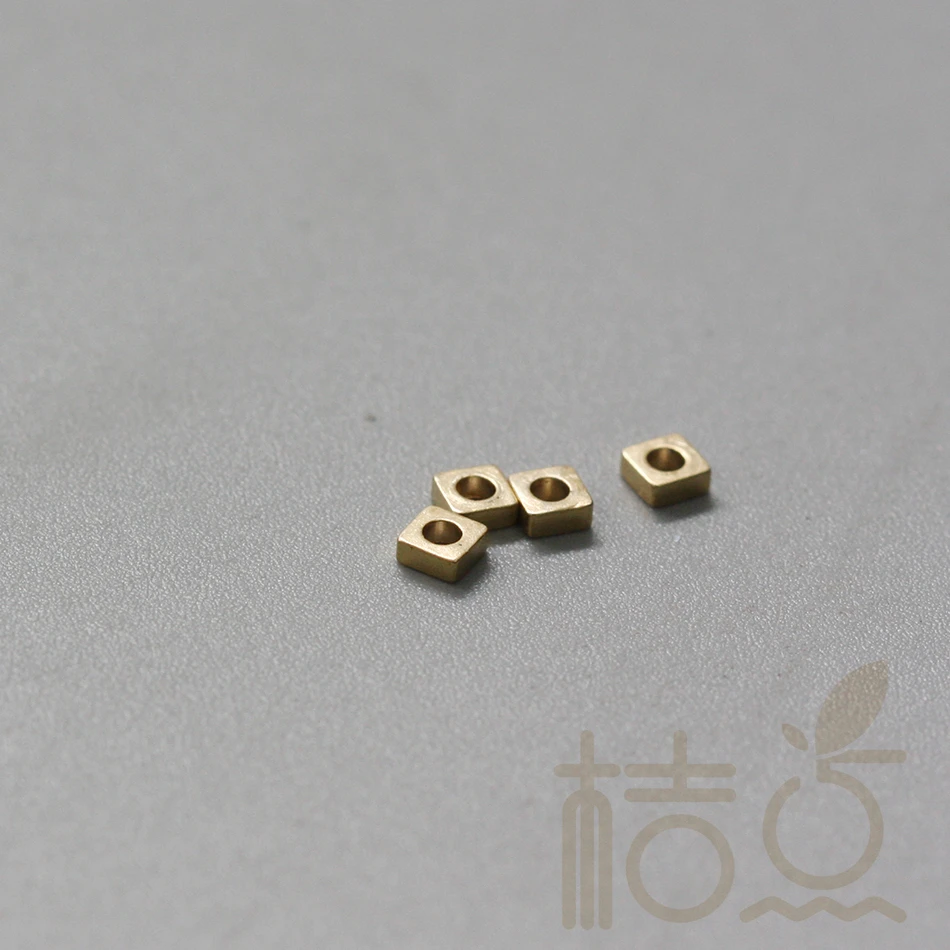 100 Pieces Solid Raw Brass Spacers - Flat Square 2.5x1mm (4179C)