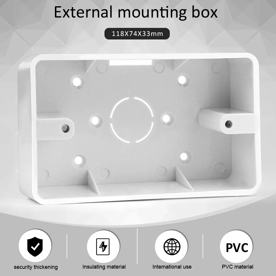 118 tipo scatola di montaggio esterna 118mm * 74mm * 34mm scatola di giunzione superficie interruttore a parete presa scatola scura per scatola di