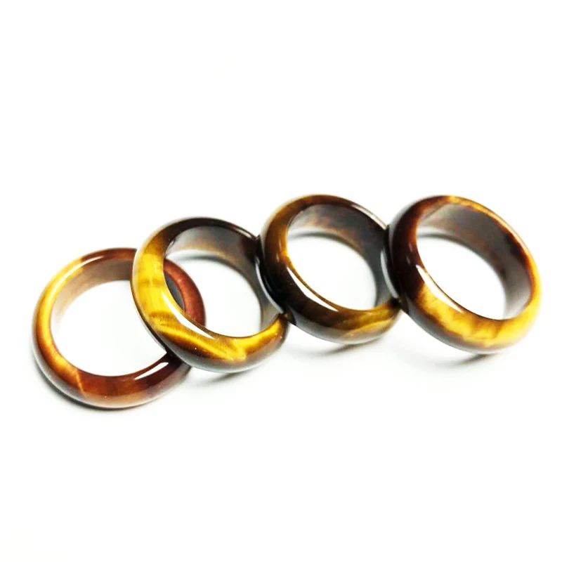 Natural Tigers Eye Crystal Healing Stones Rings Men Women Fine Jewelry Accessories Tiger Eyes Gemstone Ring Party wedding Bands