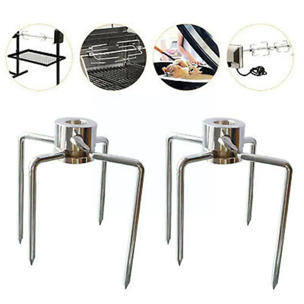 Steel Picnic Charcoal Bbq Forks Roast Skewer Forks Kebab Turkey Grilled Tools Barbecue Beef Chicken Drum Y6g5