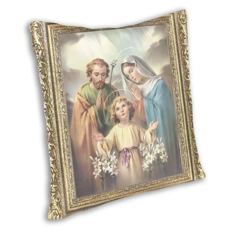 Luxury Jesus Holy Family Throw Pillow Case Decoration Custom Square Mary And Joseph Cushion Cover 40x40 Pillowcover for Sofa