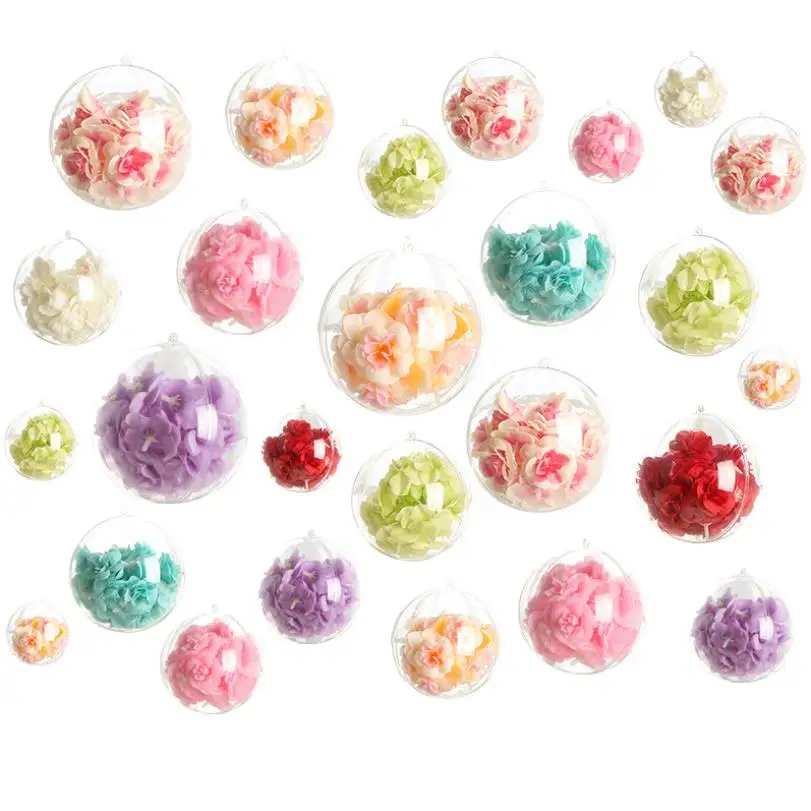 20 шт./10 пар рождественских украшений, шарики, прозрачные открытые пластиковые прозрачные шарики, украшения для подарочной коробки