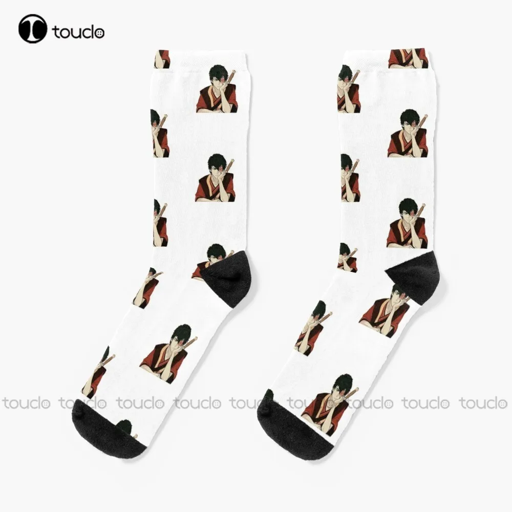 

Fire Nation Prince Zuko Socks Youth Black Soccer Socks Personalized Custom Unisex Adult Teen Youth Socks 360° Digital Printing