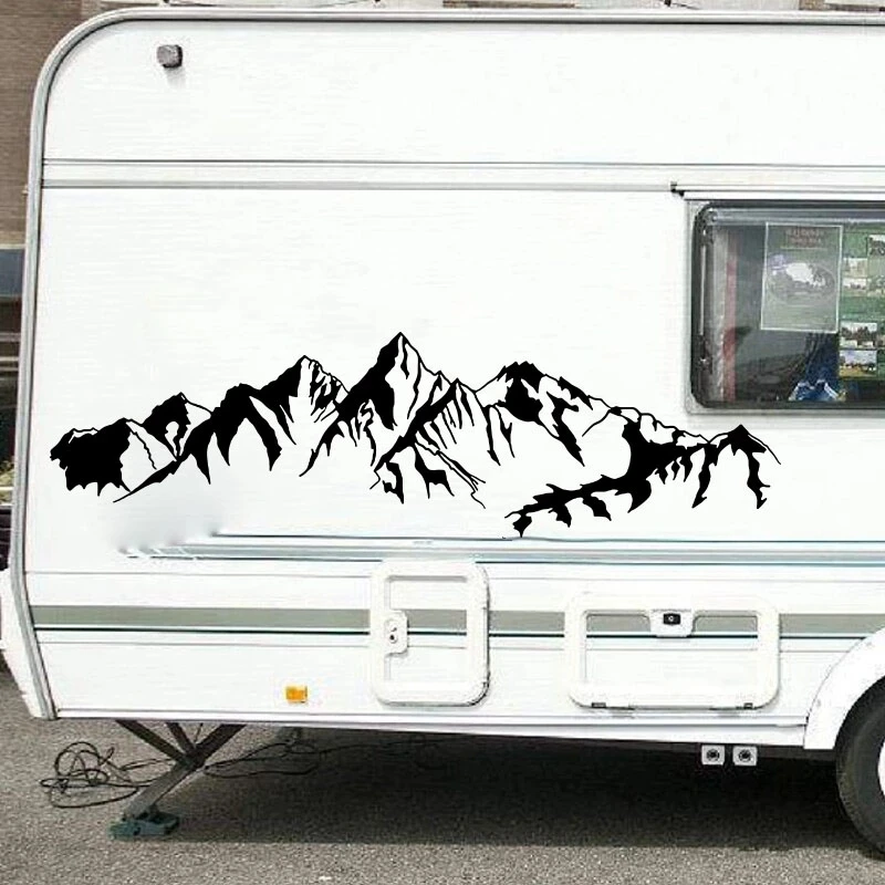 Large Vinyl stickers for RV mountain Sticker For Caravan Body Decor Adventure Camper van side Decal