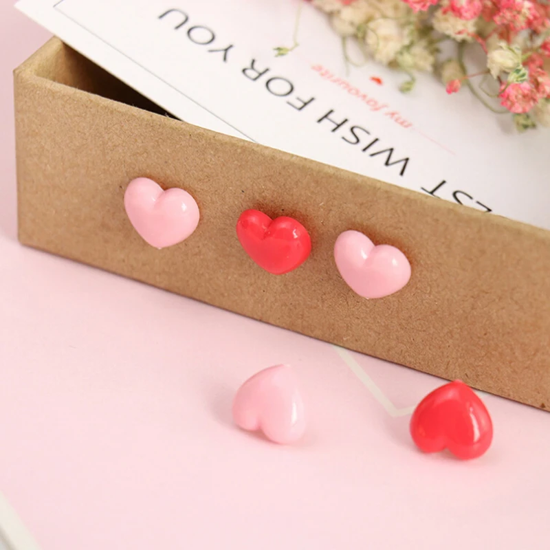 50 Pcs/set Creative Heart-shaped Pushpin Cute Pink Push Pins Thumbtack Office School Supplies Accessories