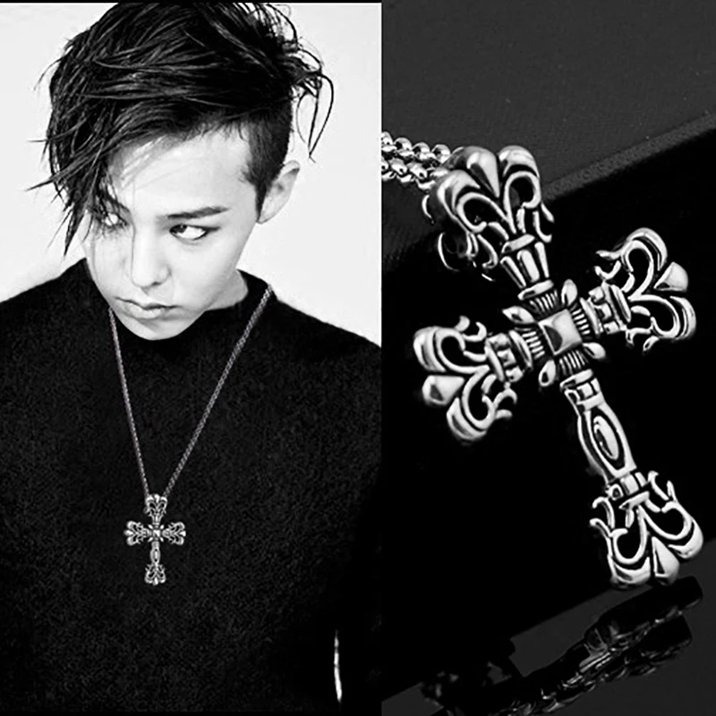 1 PC New Listing Titanium Steel Cross Death Coffin Pendant Necklace Men's Punk Hip Hop Rock Personality Men's Fashion Jewelry