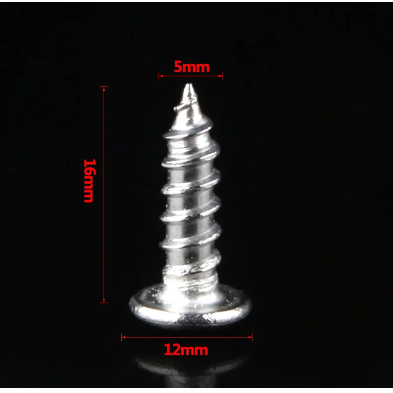 Parafusos de rosqueados para garrafa de água, parafusos de rosqueamento automático para purificador de água de aço inoxidável de 5mm x 16mm e 304 com 10 tamanhos