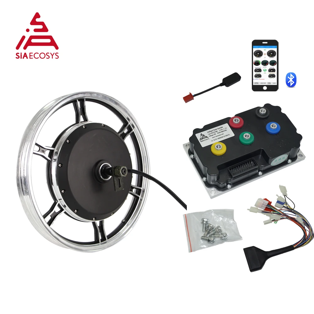 QS Motor 17*1.6 Inch 2000W 72V 70km/h Electric Hub Motor with  Programable Controller kits for Motorcycle