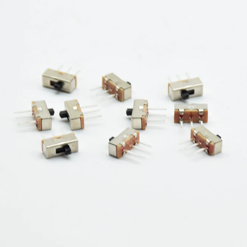 20pcs handle height 2mm DC 50V 0.3A  horizontal handle straight plug 3 feet 2 gear toggle switch second gear three feet Slide