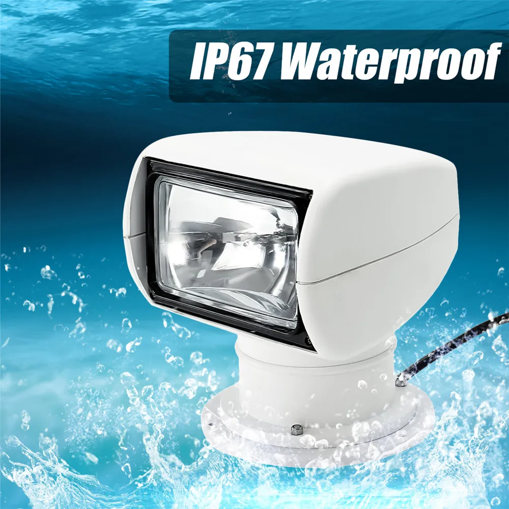 360 gradi 100W Marine Boat Spotlight telecomando impermeabile proiettore a LED per camion Off Road Car Boat Marine Driving Light