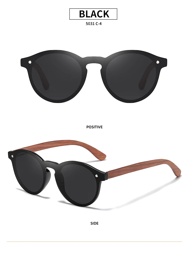 GM Retro Holz Sonnenbrille Männer Frauen Polarisierte Sonnenbrille Fahren Natürliche Holz Rahmen Brillen Spiegel Sonnenbrille Oculos S5031 – Detail 13