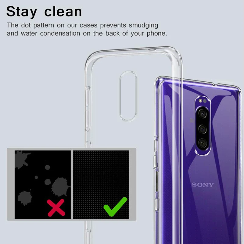 Soft TPU Phone Back Cover Cases for Sony Xperia 1 Silicon Shockproof Armor Xperia1 SonyXperia1 2019 Crystal Clear 360 Protective