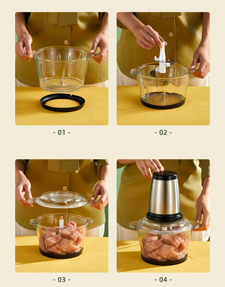 3L/2L المهنية رائجة البيع الفولاذ المقاوم للصدأ مفرمة اللحم مع جودة عالية المحمولة طاحونة المطبخ الصغيرة