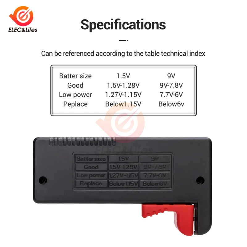 AA AAA Battery Tester BT168 PRO Portable Universal Digital Battery Tester Button Color-coded Scales Indicate Battery Checker