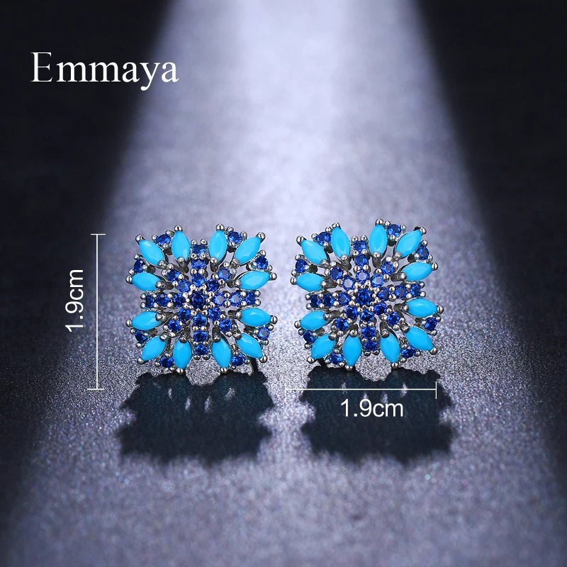 Emmaya Fashionable Geometry Radial Light Emitting Shape Stud Earring Imaginary Cubic Zircon For Women Decoration In Banquet