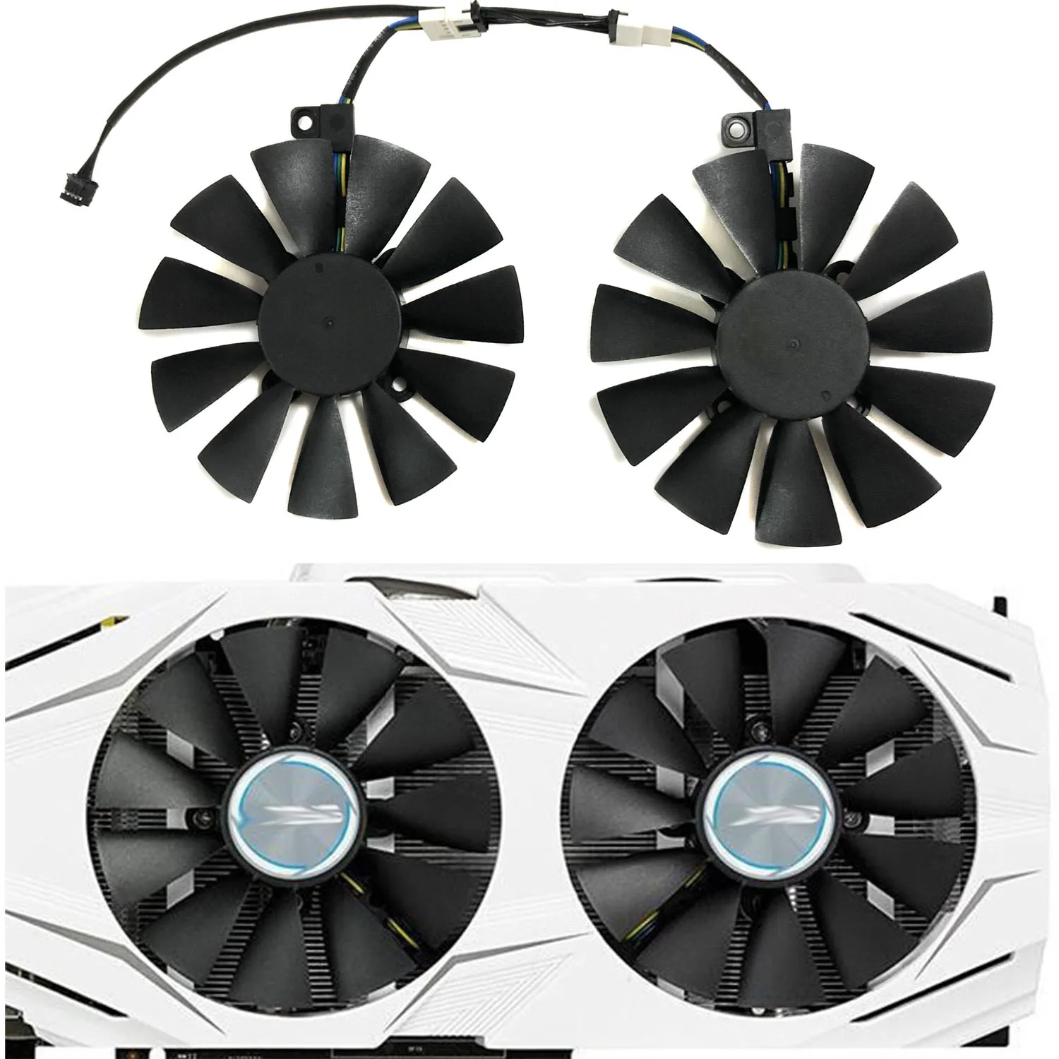 2Pcs/Set,PLD09210S12HH,VGA GPU Cooler,Graphics Fan,For ASUS EX GTX 1070 8G,EX GTX1060 6G,DUAL GTX 1060 6G,DUAL GTX 1070 8G OC