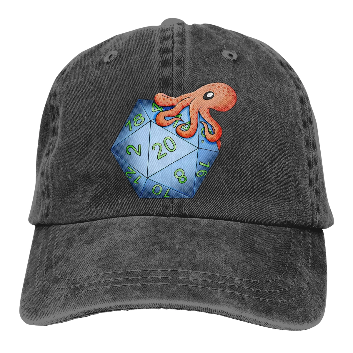 D20 Octopus Baseball Cap Men The science of 20 sided dice Caps colors Women Summer Snapback Caps