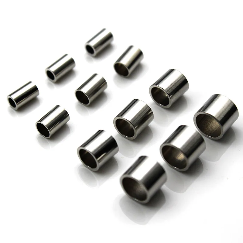 20pcs Stainless Steel Metal Loose Tube Spacer Beads Charms Slider Big Hole Beads for Jewelry DIY Bracelet Making Findings