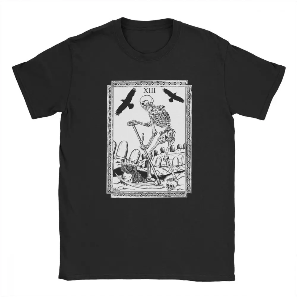 Tarot Card Death Men T Shirts Deck Future Spells Zug Sorcery Medieval Awesome Tee  T-Shirts Cotton Happy New Year Sweatshirt