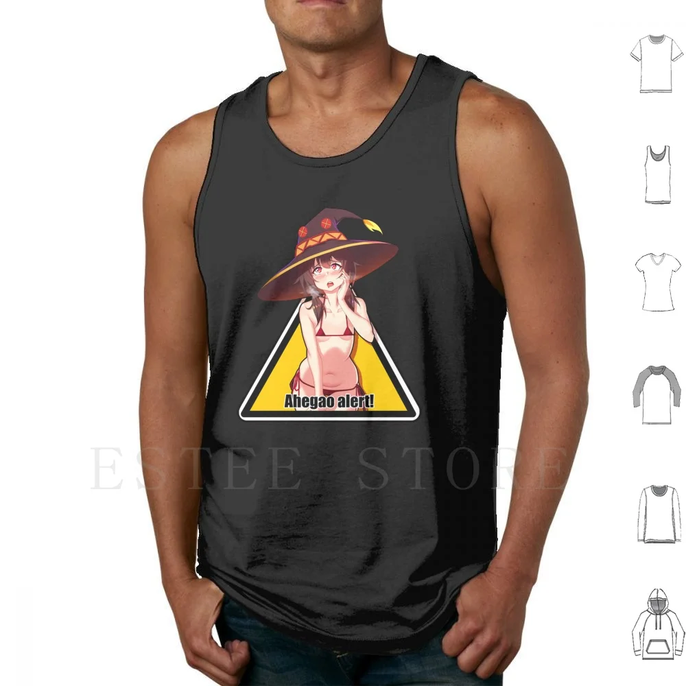 Anime Megumin Face Alert Tank Tops Vest Sleeveless Anime Megumin Aheago Face Alert Manga Anime Girl Girls