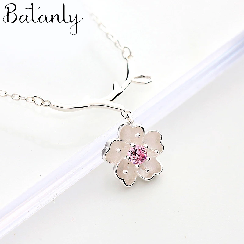 Fashion Long Cheery Flower Necklace Pendant For Women Choker Necklaces Holiday Beach Statement Boho Jewelry