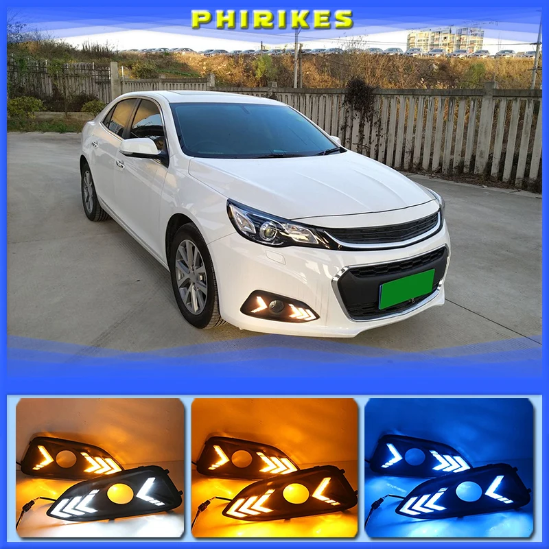 

2PCS DRL with turn signal Daytime Running Light fog lamp Daylight car styling For Chevrolet Chevy Malibu 2016-2018