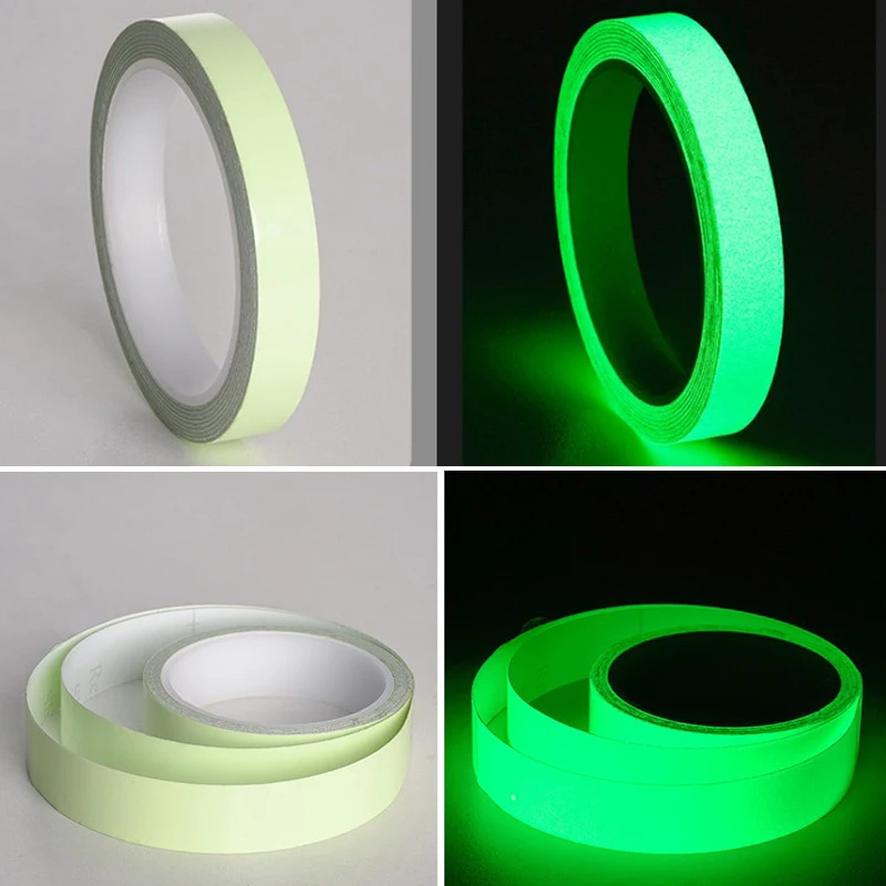 Glow Tape Self-adhesive Sticker Removable Luminous Tape Fluorescent Glowing Dark Striking Night Warning Luminous Tape