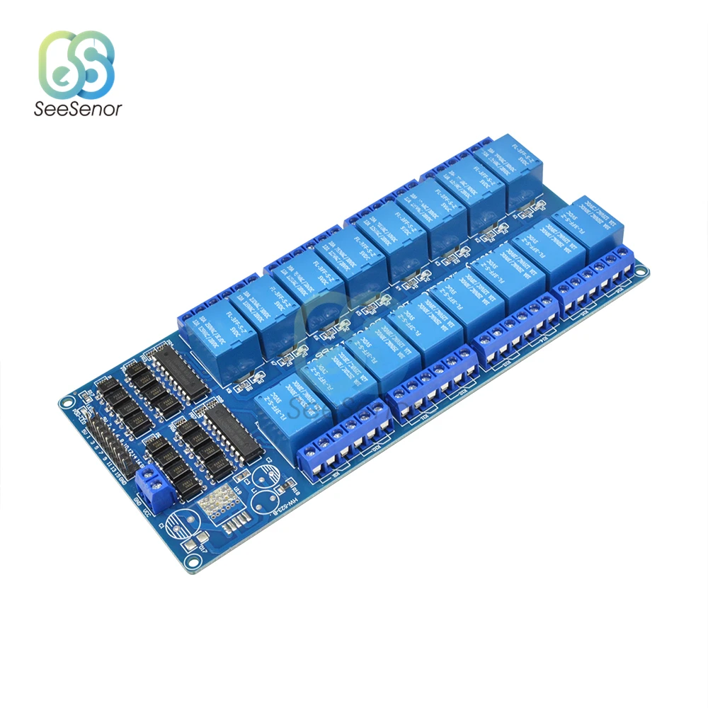 DC 5V 12V 16 Channel Relay Module Interface Board With Optocoupler Protection LM2576 Power for Arduino DIY Kit