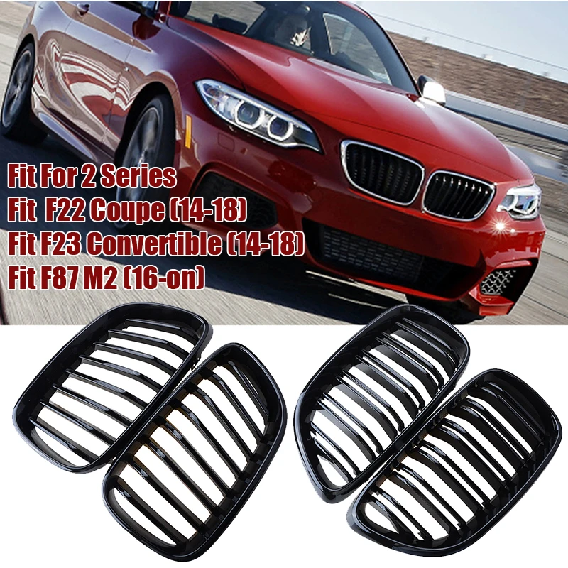 Front Bumper Kidney Grille Black Performance Style Grill Fit For BMW 2 Series F22 F23 F87 M2 2014 - 2018 Car Accessories Tuning