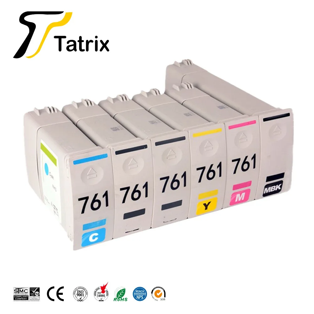 Tatrix Compatible Hp with chip 761 Compatible Ink Cartridge For Hp761 Full With Top Pigment Ink For HP T7100 /T7200 Printer