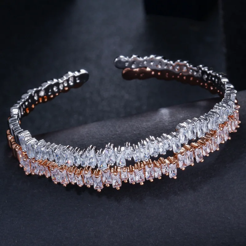 Kpop Creative Irregular Snowflake Crystal Zircon Adjustable Bracelet Simple Vintage Generous Luxary Wedding Jewelry Wholesale