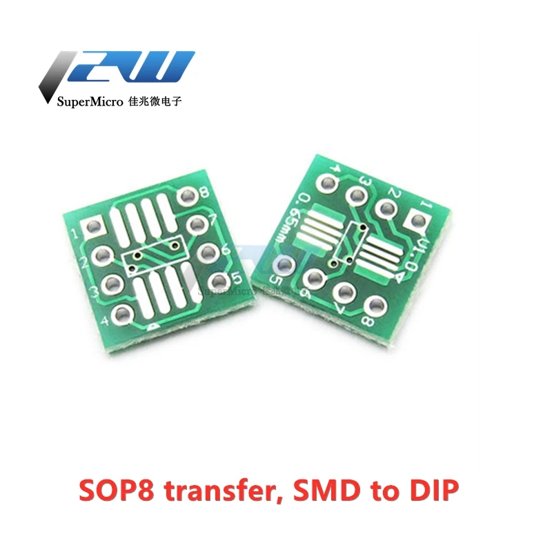 10 SOP8 to DIP8/Sop8 SMD to DIP adapter board/SOIC8 to DIP8 so8/tssop8/soic8/sop8/dip8 to dip8 female IC adapters without pins