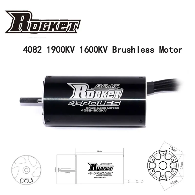 Rocket RC 4082 1900KV 1600KV 1120KV 930KV Brushless Sensorless Motor for 1000mm (or Above) RC Boat