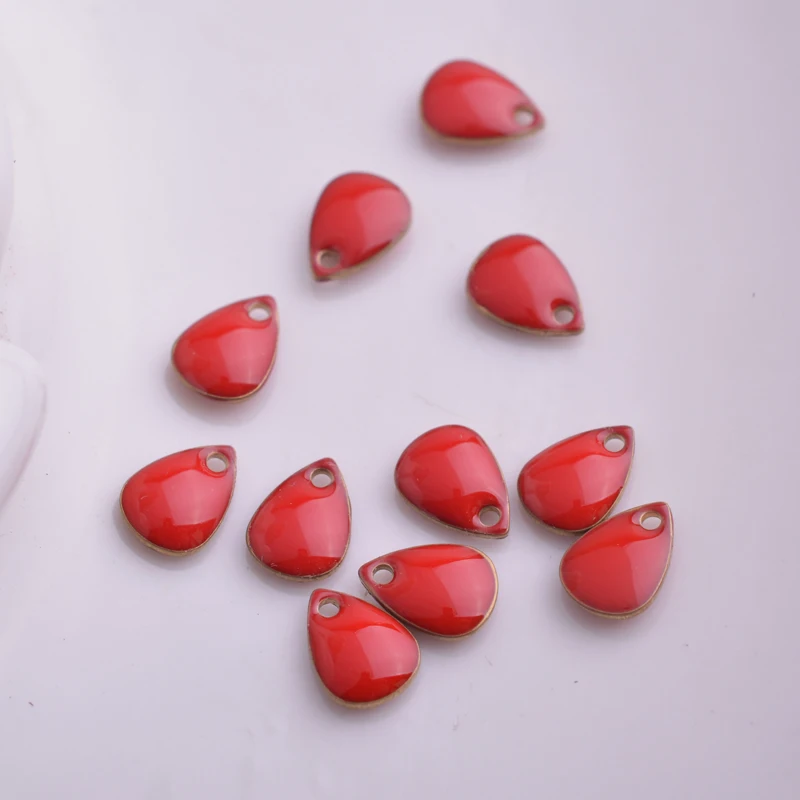 30 Stück 5*7mm emaillierte Kupfer-Mini-Wassertropfen-Anhänger, beidseitig emailliert, tropfenförmiger kleiner Anhänger – Detail 7