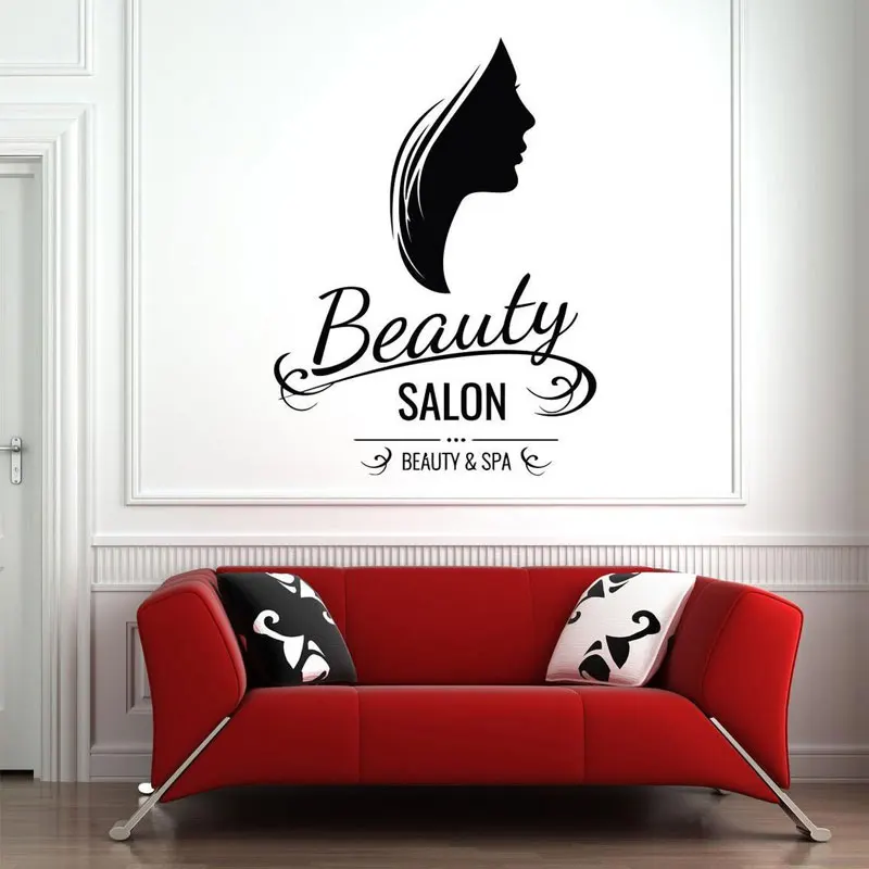 

Beauty Salon Spa Salon Wall Decal Makeup Artist Wall Sticker Cosmetics Lipstick Shop Sign Window Decals Mural Wallpaper 4698