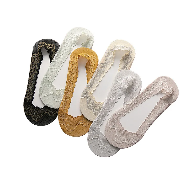 6colors Boat socks Spring Summer Ladies Double Color Invisible Socks Silicone Shallow Mouth Nonslip Sweat-absorbent Cotton Socks